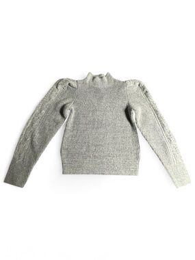 Industry Republic Gray Knit Sweater Women M Mock Neck Puff Sleeve NWT